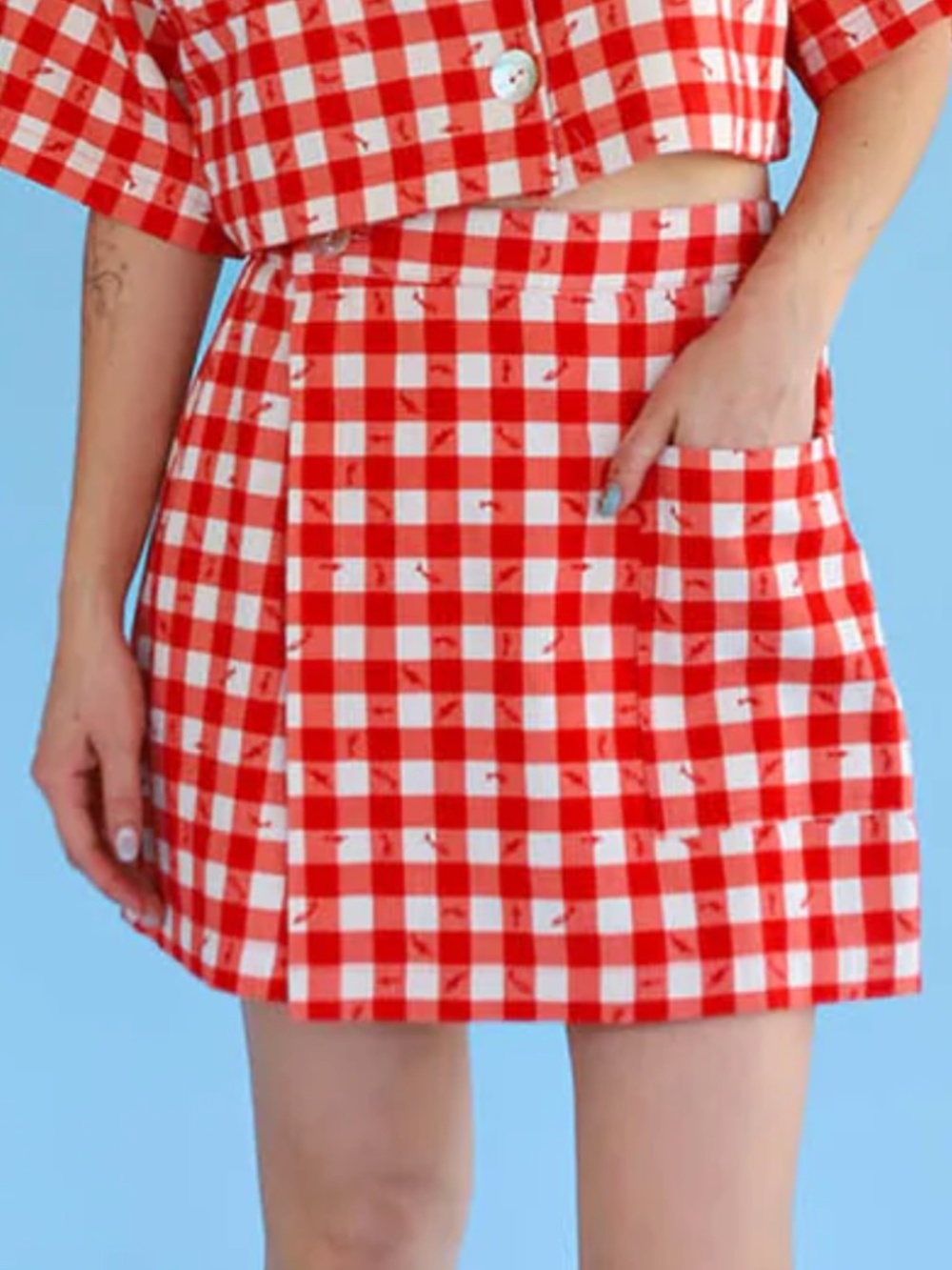 Noble Shell Utility Skort | Color: Gingham Fishies Print | XL